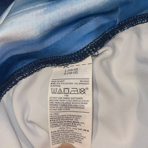 Gap/Old Navy Girls Active Go-Dry Leggings Size Large (10-12) Blue Ombré Stripes - Picture 5 of 7